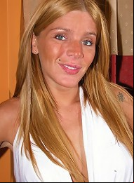 Incredibly able blonde shemale showing her asshole